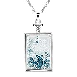 Beadnova Vintage Rectangle Glass Wishing Bottle Pendant Crystal Diamond Healing Gemstone Necklace Jewelry Gift Box Pack
