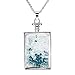 Beadnova Vintage Rectangle Glass Wishing Bottle Pendant Crystal Diamond Healing Gemstone Necklace Jewelry Gift Box Pack