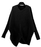 YeeATZ Cyber Monday Fashion Personality Asymmetrical Pullover Sweater(Black)