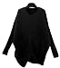 YeeATZ Cyber Monday Fashion Personality Asymmetrical Pullover Sweater(Black)