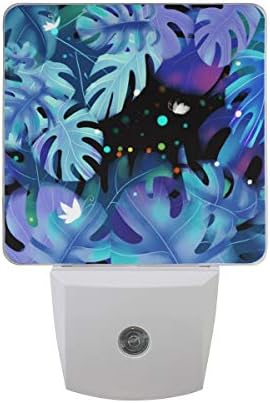 Moyyo Monstera Deliciosa Night Light Plug in LED Dusk to Dawn Sensor Soft night light Lamp Wall Lights Decorative Home Indoor Bedroom Kitchen Toilet Hallway for Kids Children Adults