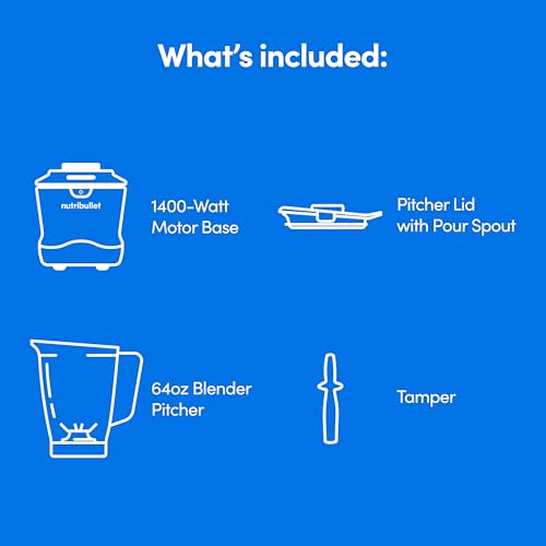 Nutribullet SmartSense licuadora grande de 5 velocidades, 1400 vatios, blanco mate