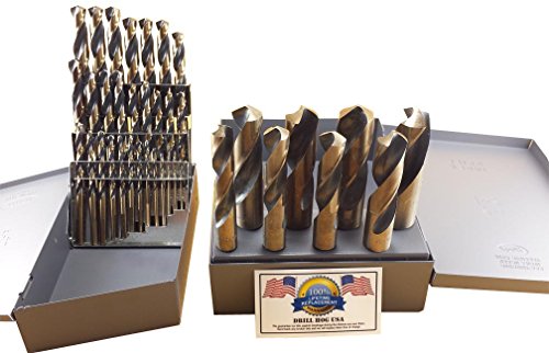 Drill Hog 37 Pc Silver & Deming Drill Bit Set 1/16" to 1" Molybdenum M7