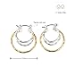 Neoglory Jewelry Gold Silver Color Two Tone Diamond Cut Hoop Earrings Christmas for Sensitive Ears