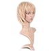 Synthetic Wig with Bang Blonde Japanese Kanekalon Fiber 12 Styles Heat Resistant Full Wig Short Hair Full Head 4.5'' / 4.5 inch+Stretchable Elastic Wig Net for Women,Light Ash Blonde