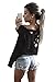 Yingkis Women Cut Out Loose Pullover Criss Cross Backless Sweater Shirt Top,B L