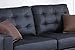 Poundex Bobkona Aria Faux Leather 2 Piece Sofa and Loveseat Set, Black