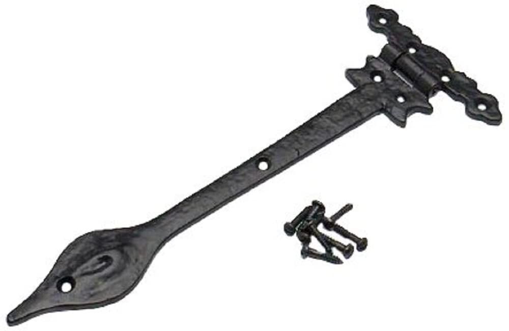 Merriway® BH01798 Antique Tee Door Cupboard Hinge, 290mm (11.6 inch) - Black