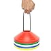 Crown Sporting Goods Multi Colored Disc Cones with Metal Transportation Caddy (Pack of 50)