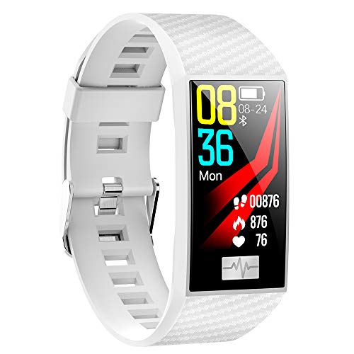 Smart Bracelet, YiMiky Bluetooth Smart Watch HR Monitor IP68 Waterproof Sport Wristband Blood Pressure Fitness Tracker Watch for Men Activity Tracking Bluetooth Smart Wristband - White - Thumbnail 2