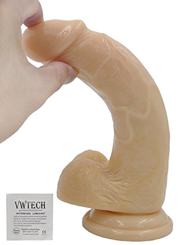 XIKEZAN 8" Lifelike Huge Dildo Realistic Penis Sex Toys with Suction Cup Base & Balls 100% Satisfaction Guaranteed (Brown)