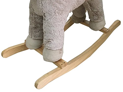Dunjo® Schaukelpferd Esel | Plüsch Baby Schaukel-Esel | Schaukeltier | 74x30x64cm | aus Holz mit Soundmodul – Bild 3