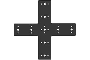 Andorm 14x14 Cross Mending Plate Heavy Duty for 4x4,6x6 Lumber Truss Framing Bracket Powder Coated Reinforcement Plate for Framing Pergolas, X-Truss Connections Black