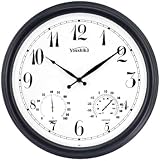 Youshiko Vintage Outdoor Waterproof Clock with Thermometer 38cm Silent view 5
