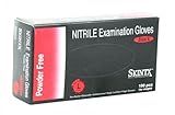 SKINTX BLK50010-M-BX Nitrile Medical Grade Examination Gloves, 5 mil - 5.5 mil, Powder-Free, Textured, Chemotherapy Tested, Latex-Free, Non Sterile, Medium, Black (Pack of 100)