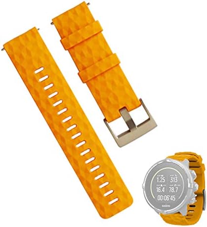 JTMM 24mm Black Gray Amber Yellow Straps Silky Soft Rubber Watch Bands Replacement Watch Band Pvd Buckle For Fossil Watch And Most Diver Watch