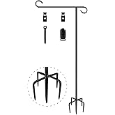 Balie Space 49 Inch Garden Yard Flag Stand Holder with 5 Forked Base for 12 X 18 Sign Decoration, 1 Pack