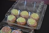 Oasis Supply 24 12-Compartment Cupcake & Muffin Container with Hinged Lid, Clear