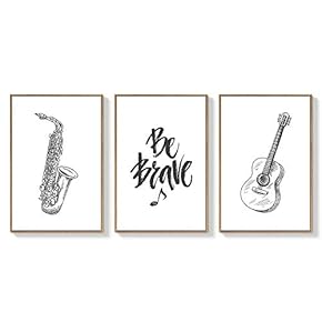 3 Piece Framed Canvas Wall Art for Living Room, Bedroom Instrument Canvas Prints for Home Decoration - 16"x24"x3 Panels