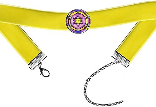 Solomons 2nd Jupiter Seal for Honor Wealth Peace Yellow Velvet Choker