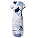Poptem Womens Summer Casual V-Neck Geometric Pattern Belted Midi Pencil Dresses White Medium