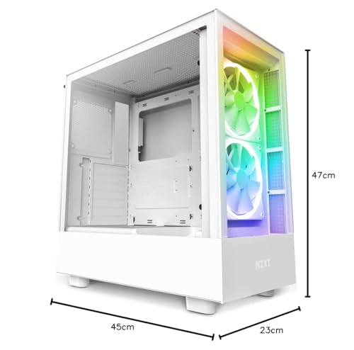 Nzxt H5 Elite - Cc-H51Ew-01 - Atx Mid Tower Pc Gaming Case - Front I/O Usb Type-C Port - Quick-Release Tempered Glass Side Panel - White - View 9