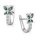 Butterfly Girls May Simulated Birthstone Huggie Earrings 925 Sterling Silver with Secure Lever Back (May)
