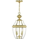 Livex Lighting 2255-02 Monterey 2-Light Outdoor Hanging Lantern, Polished Brass