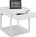 Ameriwood Home Parsons End Table with Drawer, White