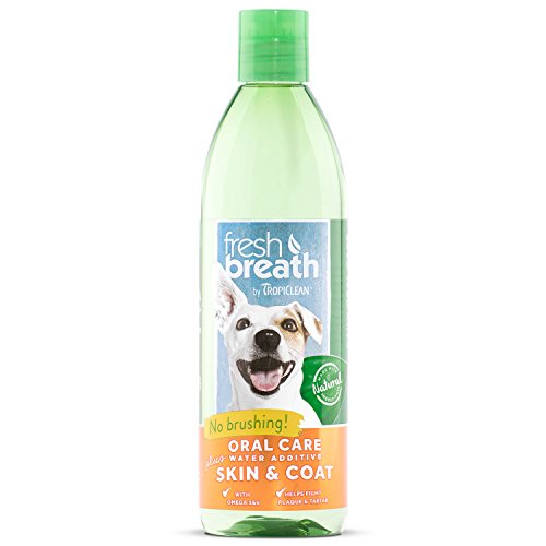 TropiClean Fresh Breath Oral Care Water Additive Plus Skin & Coat, 16oz