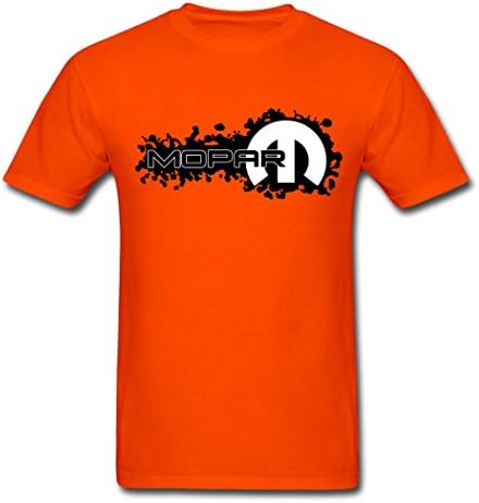 MozFashion Men's Mopar Splat Right T-Shirts Orange X-Large
