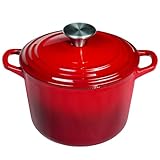 Flavehc Dutch Oven Pot with Lid 2.8 qt Cast Iron