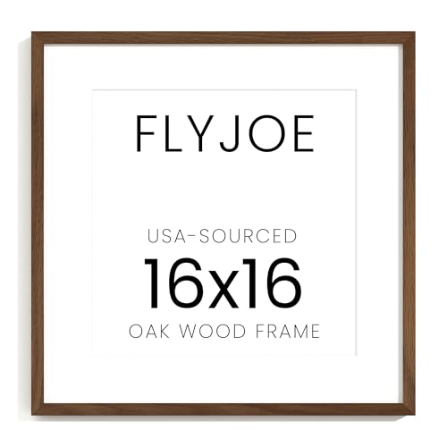 Oak FLYJOE Wood Square Picture Frame Mat