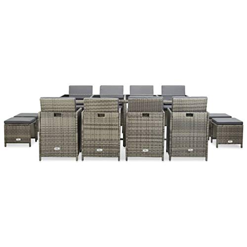 Tidyard 13-TLG. Garten-Essgruppe mit Auflagen Garten-Essgruppe Sitzgruppe Gartenset Gartengarnitur Gartentisch Esstisch… – Bild 5