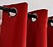 MYSKY HOME Red Curtains Bedroom Curtains 63 Inch Long Blackout Curtains for Living Room Dark Grommet Window Curtains Privacy Protect Room Darkening Single Panel Curtains, 52 x 63 Inch, Red