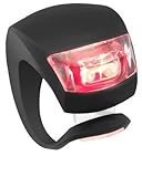 niceeshop(TM) Black Waterproof Silicone Rear Bicycle Light Flashlight with 2 LED (Red Light)