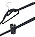 Fushing Plastic Hanger Clips, 50 Pack Black Finger Clips for AmazonBasics Velvet Standard/Shirt/Dress/Suit/Pants Hangers
