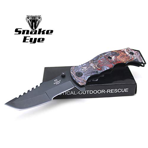 Snake Eye Tactical Heavy Duty Huntsman Folding Pocket Knife Outdoors Hunting Camping Fishing