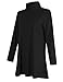 Leadingstar Women's Turtleneck Loose Casual Long Sleeve A-Swing T Shirt Dress