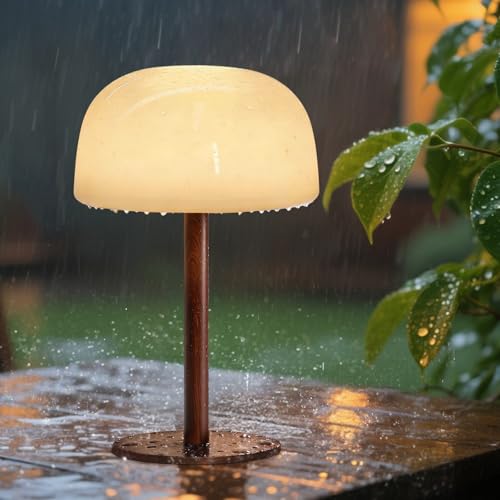 Tobeape 10000mAh Table Lamp Rechargeable, IP65 Waterproof Shower Lamp for Bathroom, Bedside Lamp with 3 Color Temps, Portable Cordless Touch Lamp Dimming for Bedroom Restaurant Patio Garden Outdoor