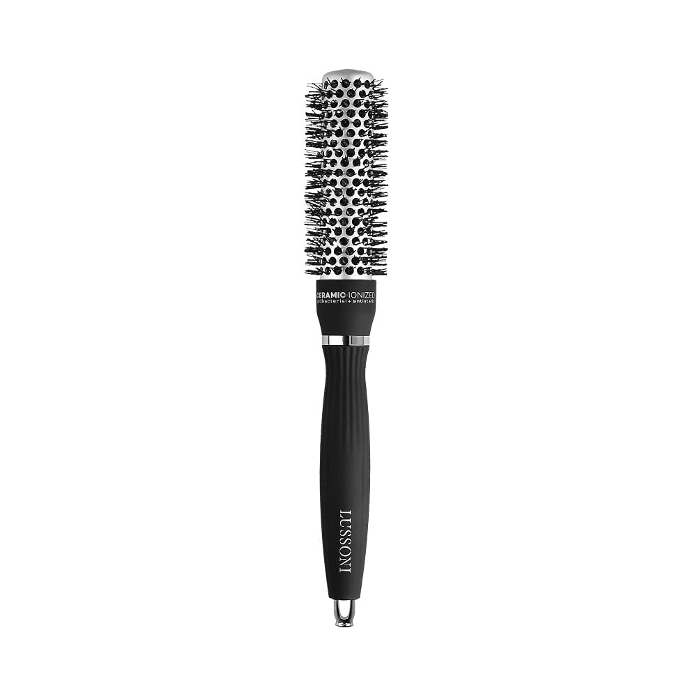 TB TOOLS FOR BEAUTY T4B LUSSONI Professional Antistatic Styling Brush with Ribbed Bristles, Black (25 mm)