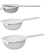 HIC Nylon Double-Ear Fine Mesh Strainer Set, White, Set of 3