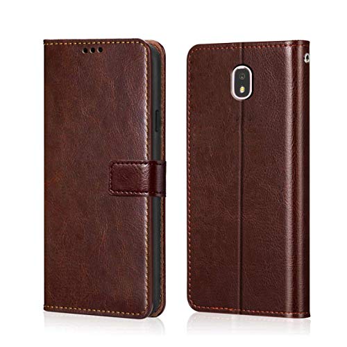 WOW Imagine Galaxy J7 Pro Flip Case | Leather Finish | Inside TPU with Card Pockets & Stand | Magnetic Closure | Shock P
