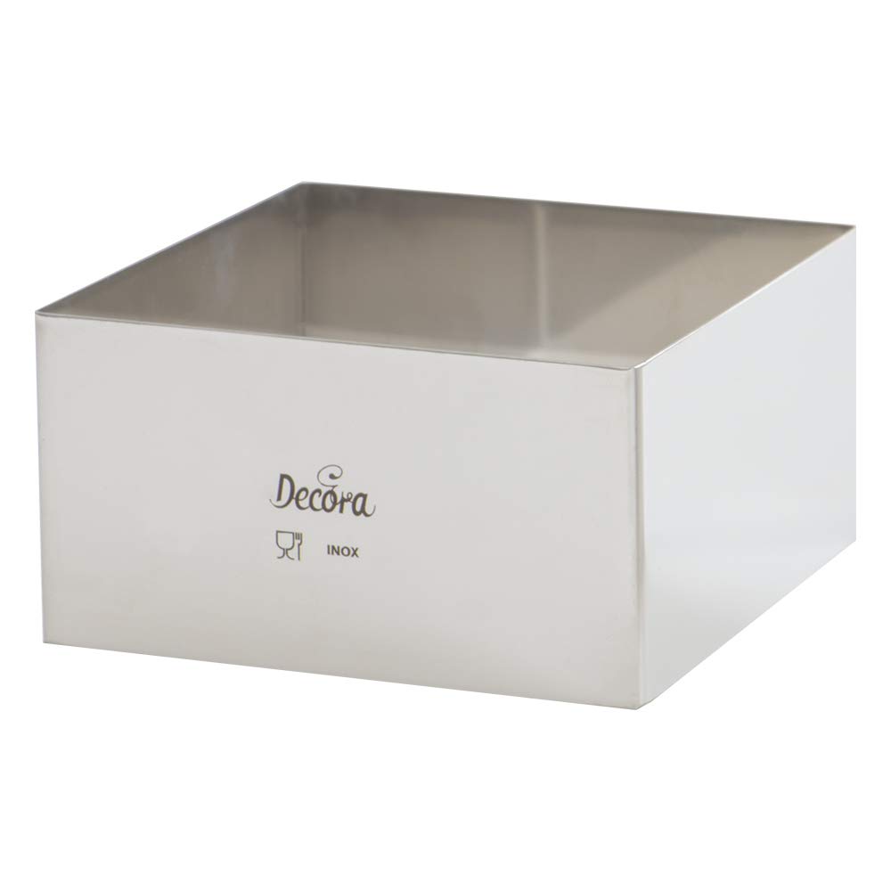 DECORA Stainless Steel Square Shape, Silver, 28 x 28 x 6 cm