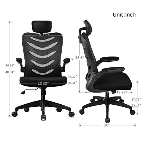 Ergonomic Office Desk Computer Chair Mesh Computer Chair with Flip Up