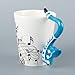 Neolith Novelty Music Coffee Mugs Tea Cup Unique Design Interesting Outline Blue Mugs Best Gift Love Music Cool Saxophone Holds Tea Coffee Milk Ceramic Mug with Gift Box Art Mug (13.5 oz, Darkblue)