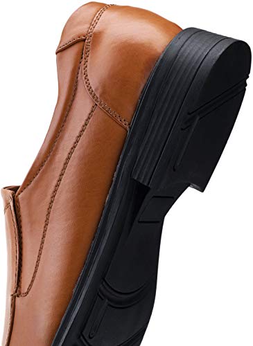 VEPOSE Men's Dress Shoes Slip On Formal Oxfords Square Toe Loafer Shoes(10.5,Loafers-817A-Yellow Brown)