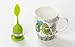 chichic Silicone Loose Tea Infuser Set, Cute Strainer, Steeper with Drip Tray, Best for Leaf or Herbal Tea, Green, Set of 2