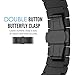 MoKo Band Compatible with Garmin Fenix 3/Fenix 5X/Fenix 3 HR/5X Plus/Descent Mk1/D2 Delta PX, Stainless Steel Metal Replacement Link Bracelet with Double Button Folding Clasp - Black