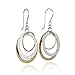 Graduated Circles Earrings Two Tone 925 Sterling Silver & 14k Gold Filled Multi Hoops Dangle Earrings
